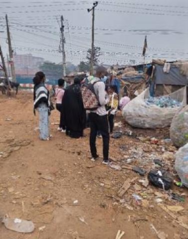 The plastic waste collection point at Katwe Ku Railway